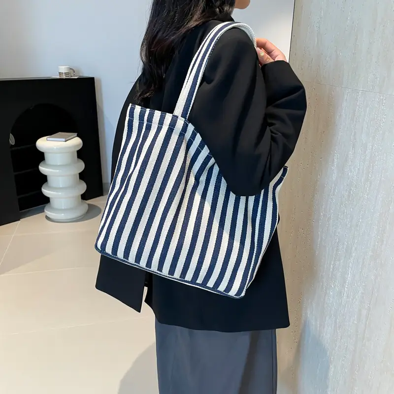 2024 Striped Handbag Double Large Capacity - Image 6
