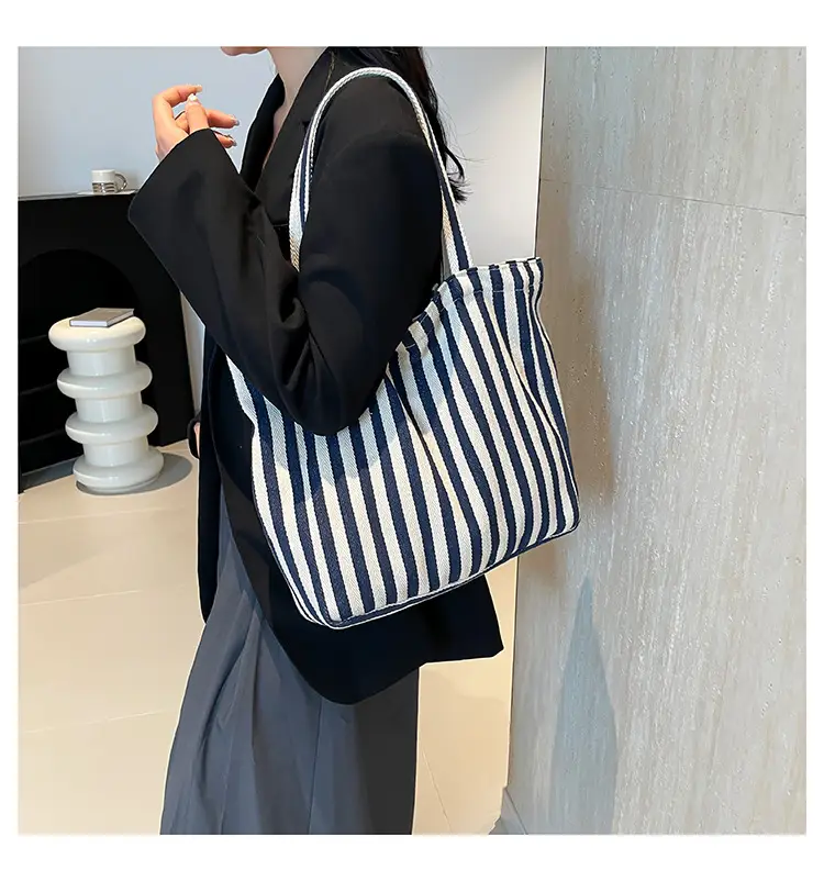 2024 Striped Handbag Double Large Capacity — feature 24