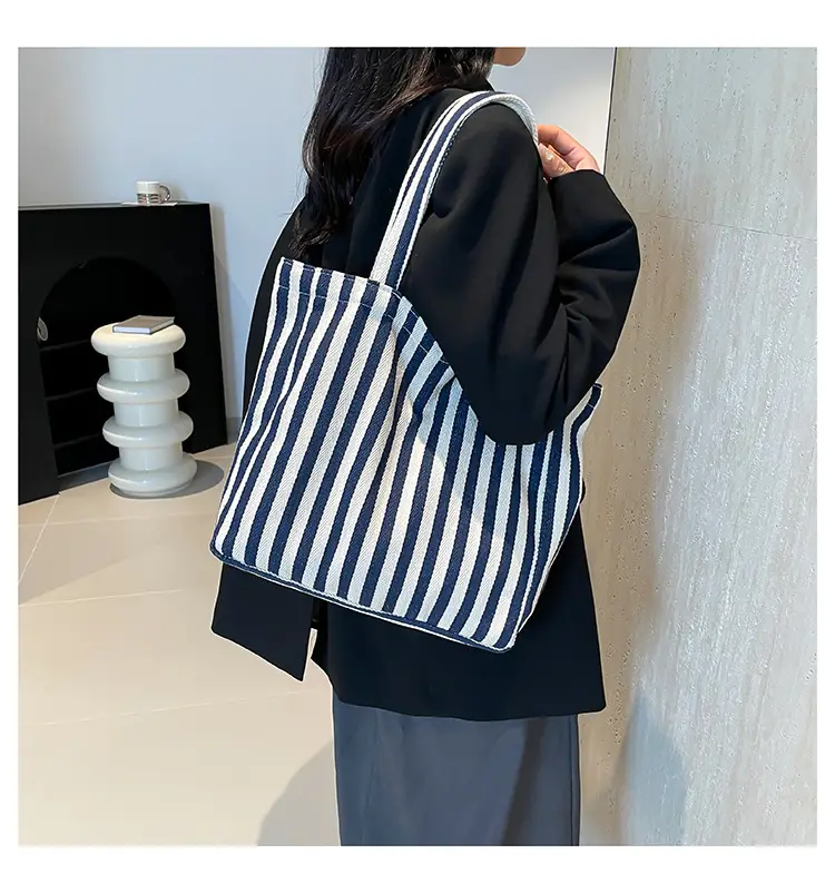 2024 Striped Handbag Double Large Capacity — feature 26