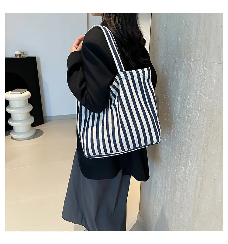 2024 Striped Handbag Double Large Capacity — feature 27