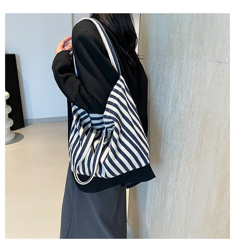 2024 Striped Handbag Double Large Capacity — feature 29