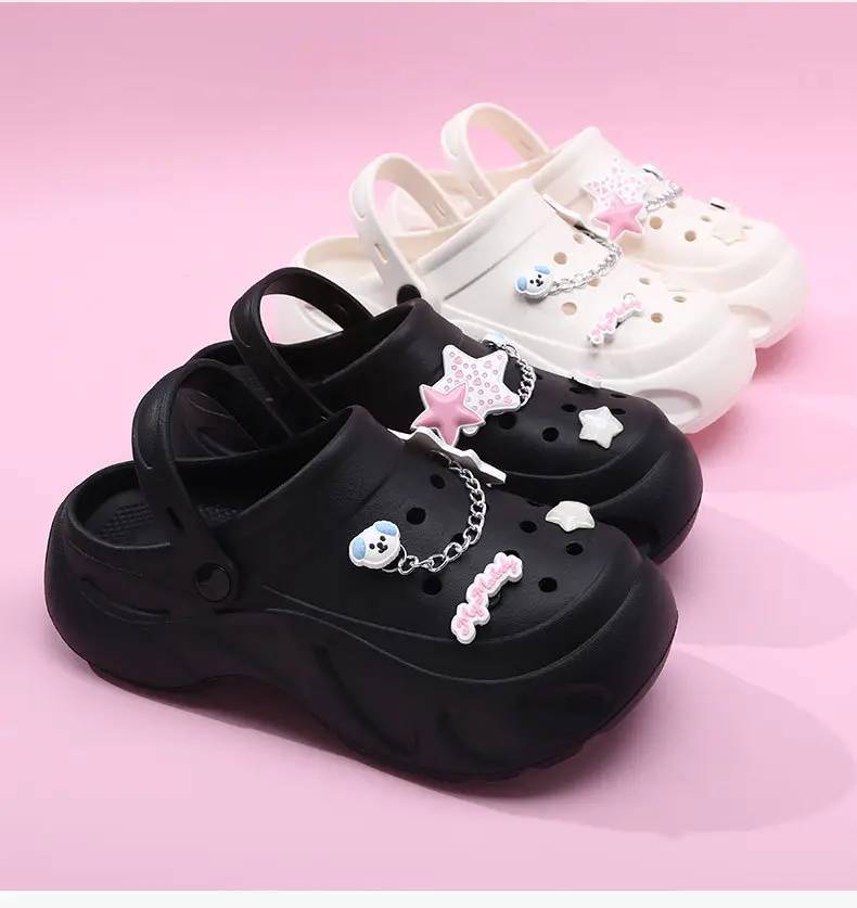 Thick-soled heightening hole shoes women's outdoor summer sandals cute puppy non-slip breathable EVA wear-resistant deodorant slippers — feature 3