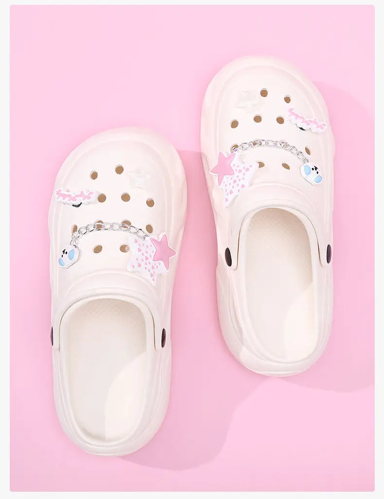 Thick-soled heightening hole shoes women's outdoor summer sandals cute puppy non-slip breathable EVA wear-resistant deodorant slippers — feature 5