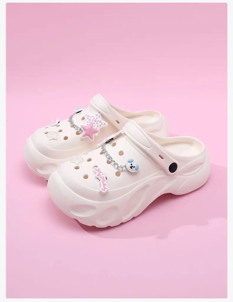 Thick-soled heightening hole shoes women's outdoor summer sandals cute puppy non-slip breathable EVA wear-resistant deodorant slippers — feature 6