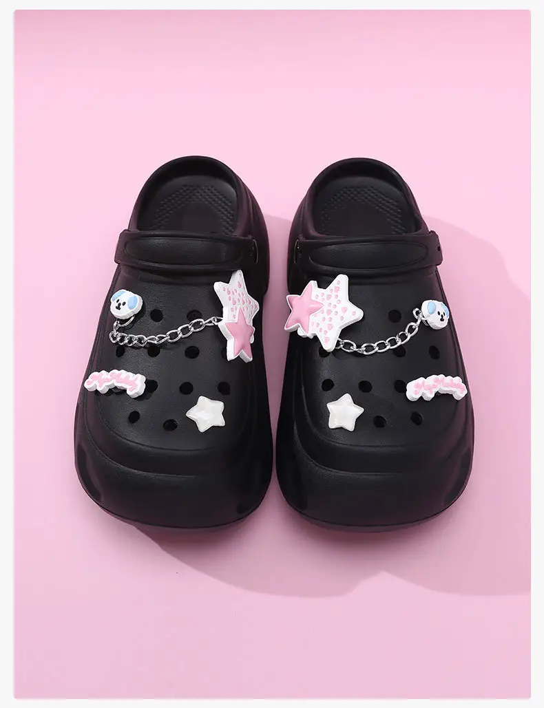 Thick-soled heightening hole shoes women's outdoor summer sandals cute puppy non-slip breathable EVA wear-resistant deodorant slippers — feature 7