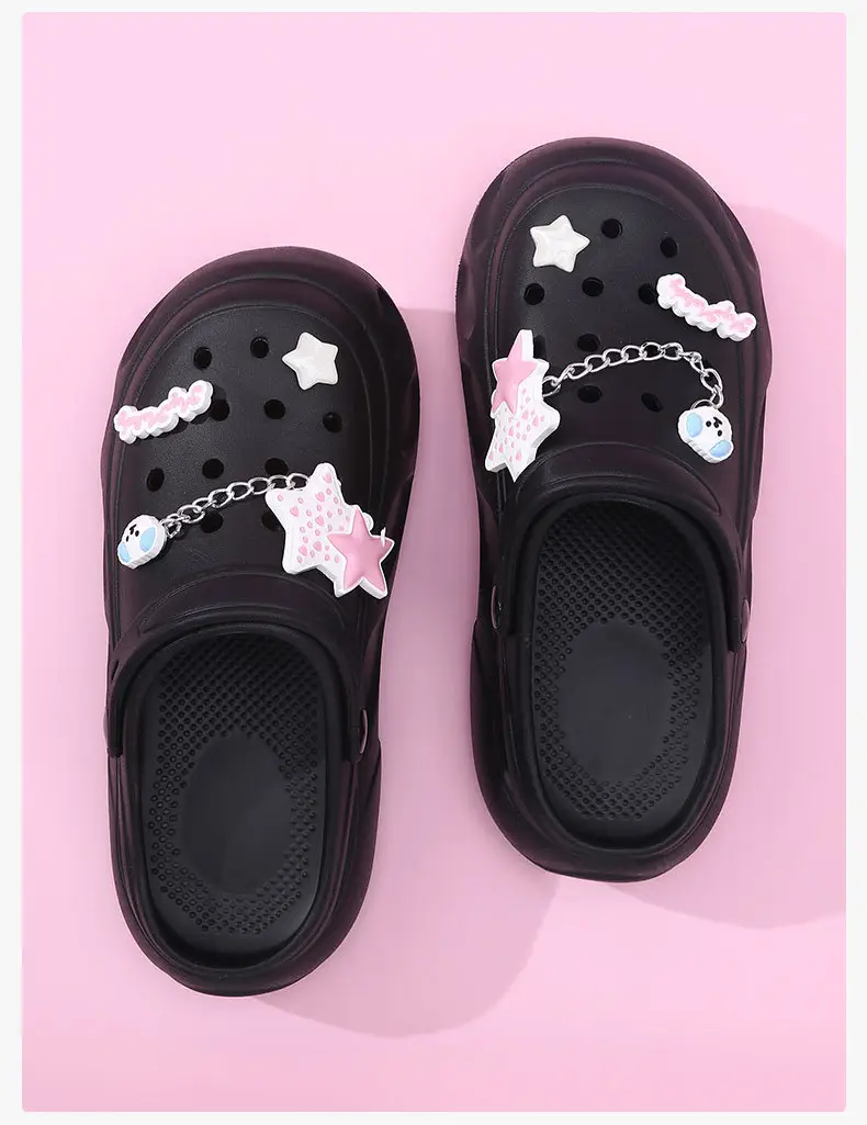 Thick-soled heightening hole shoes women's outdoor summer sandals cute puppy non-slip breathable EVA wear-resistant deodorant slippers — feature 8