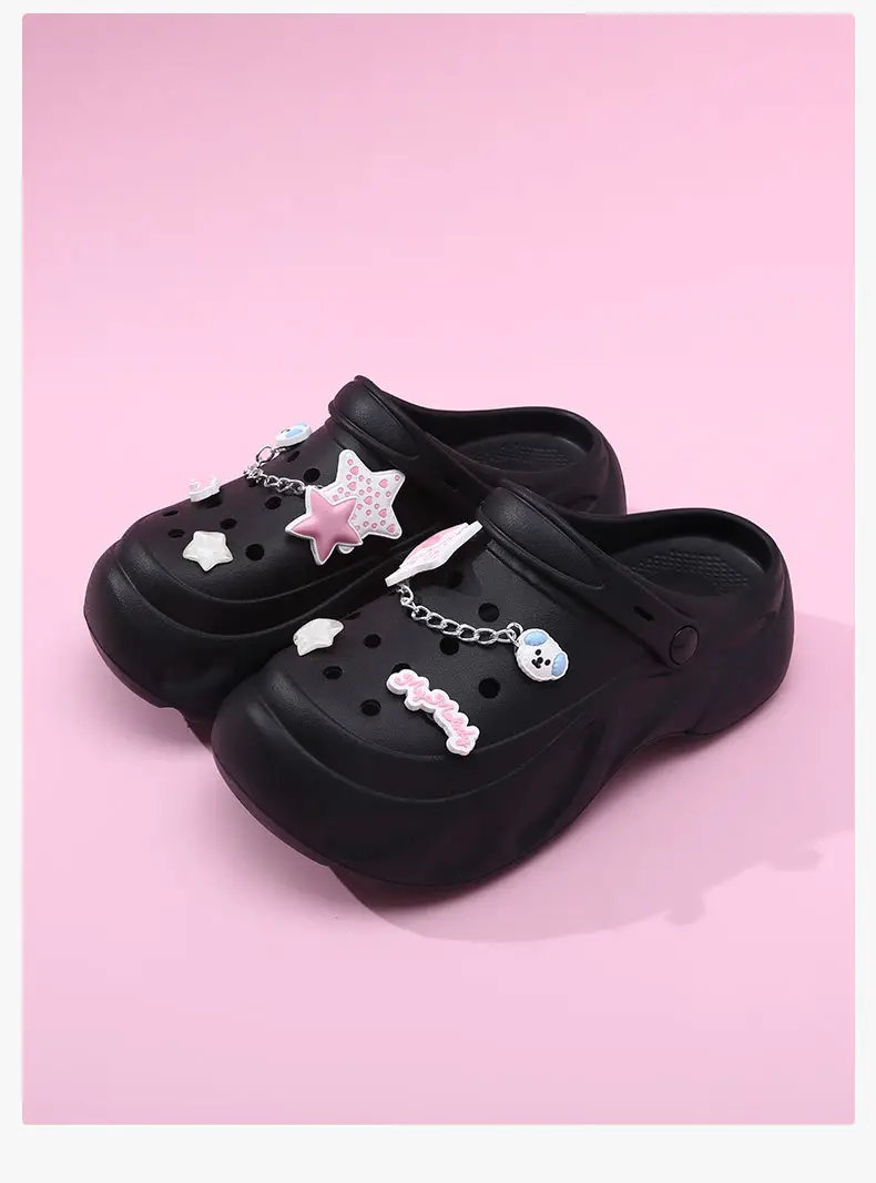 Thick-soled heightening hole shoes women's outdoor summer sandals cute puppy non-slip breathable EVA wear-resistant deodorant slippers — feature 9