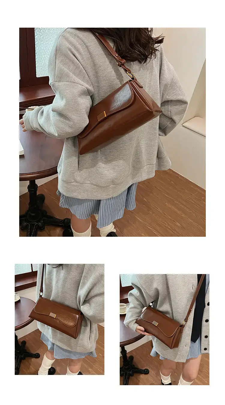 Women's Brown Leather Crossbody Bag 2024 New Style — feature 11