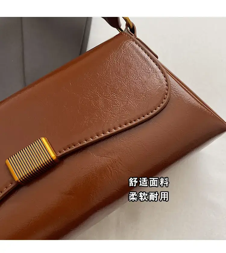 Women's Brown Leather Crossbody Bag 2024 New Style — feature 5