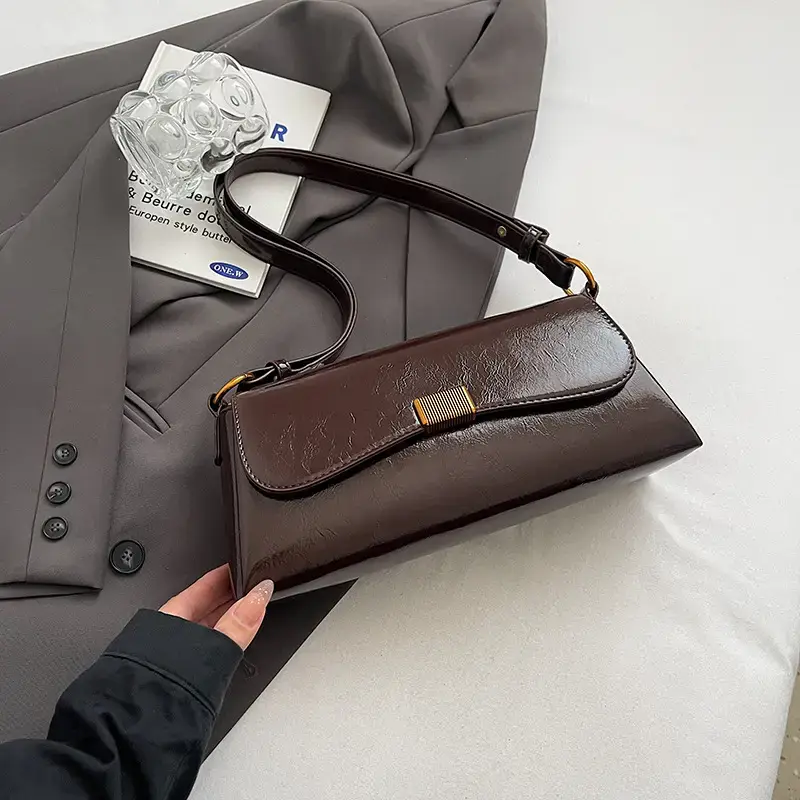 Women's Brown Leather Crossbody Bag 2024 New Style - Image 2