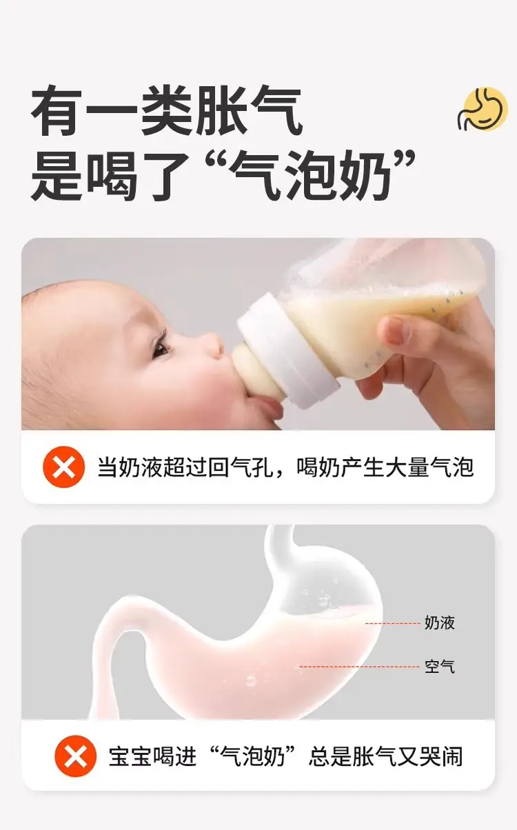 Newborn baby bottle 0-6 months anti-flatulence anti-spitting anti-choking glass bottle 80/160ml silicone nipple — feature 9