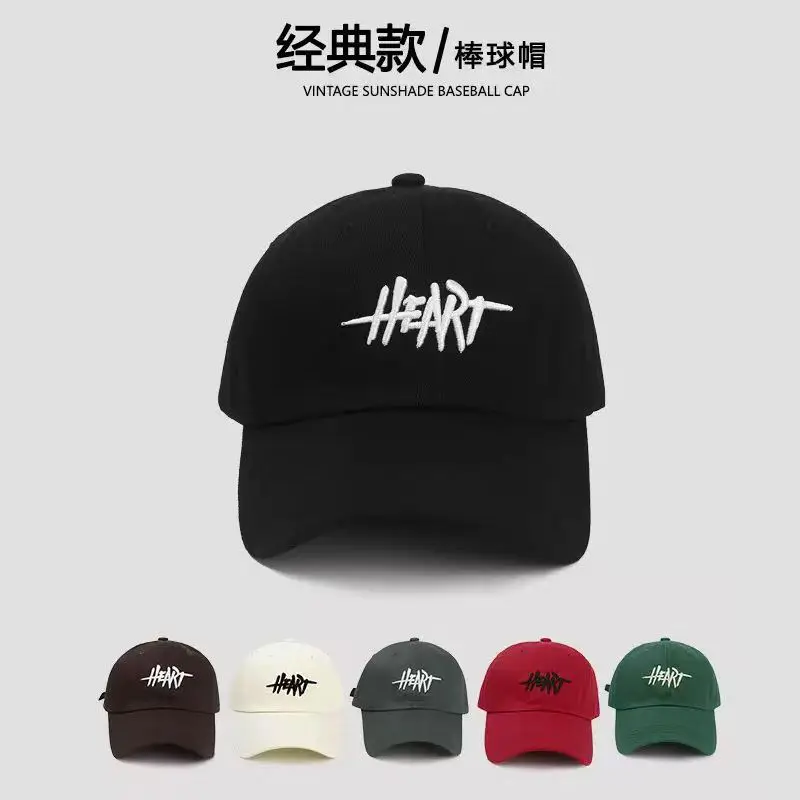 Black Korean Style Sunscreen Cap with Heart Design - Image 10
