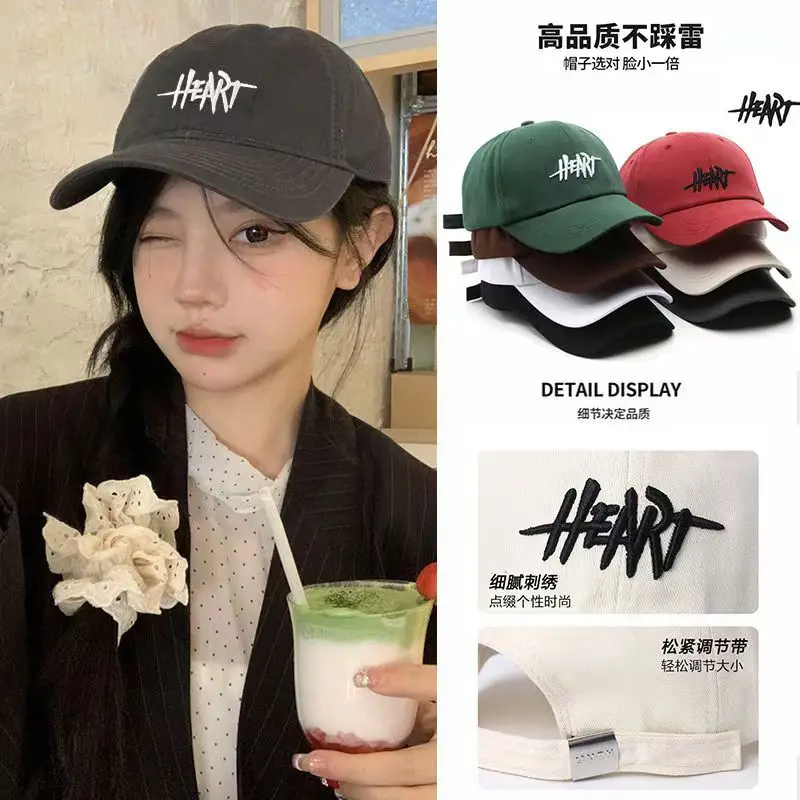 Black Korean Style Sunscreen Cap with Heart Design — feature 9
