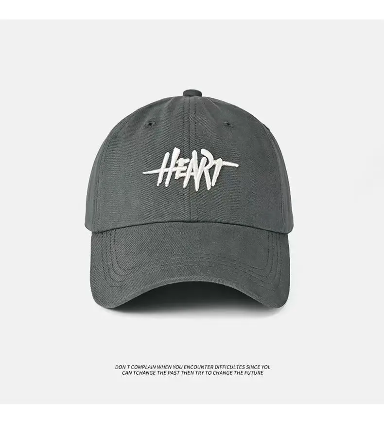Black Korean Style Sunscreen Cap with Heart Design - Image 2