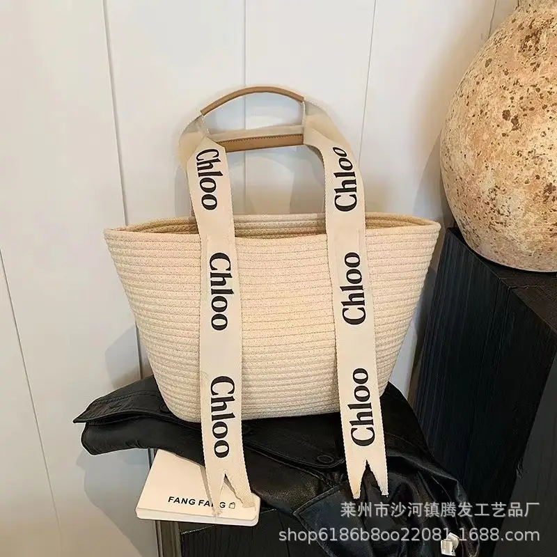 Large Capacity Woven Bag for Women All-match Shoulder Tote — feature 2