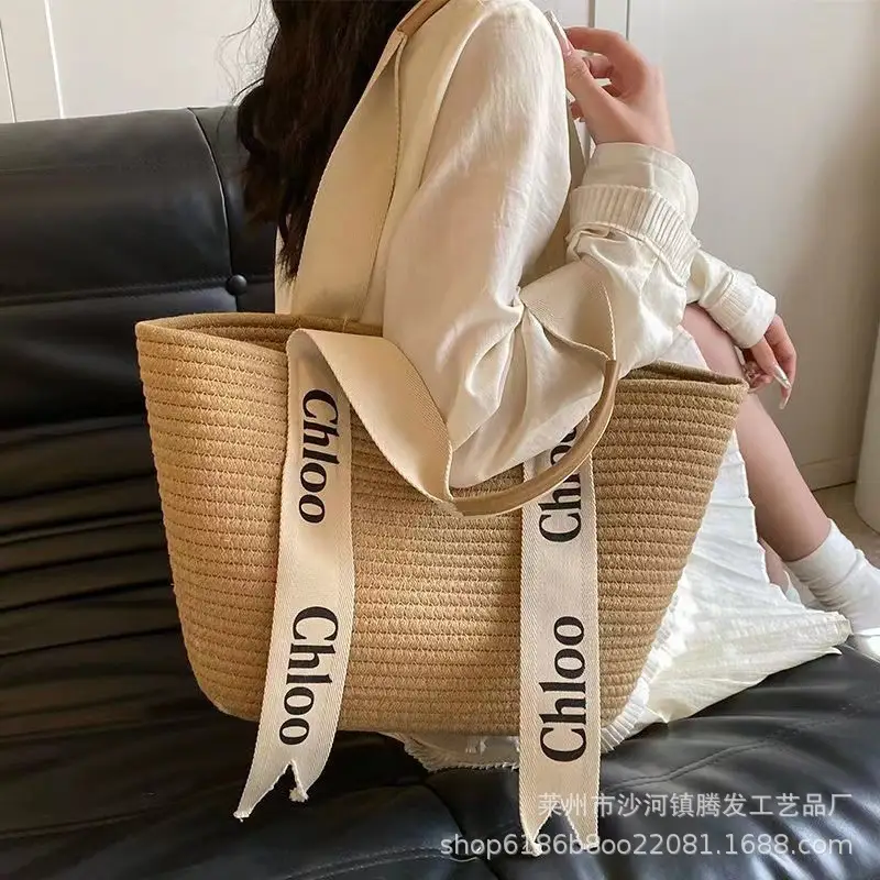 Large Capacity Woven Bag for Women All-match Shoulder Tote — feature 6