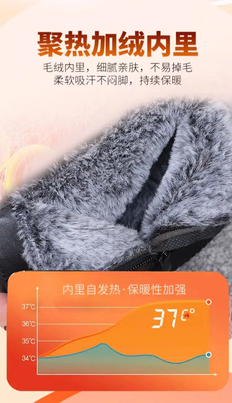 2025 New Winter Waterproof, Non-Slip and Cold-Proof Middle-Aged and Elderly Mothers' Shoes Fleece-Lined, Thickeneded, Warm and Comfortable Snow Boots for Women — feature 12