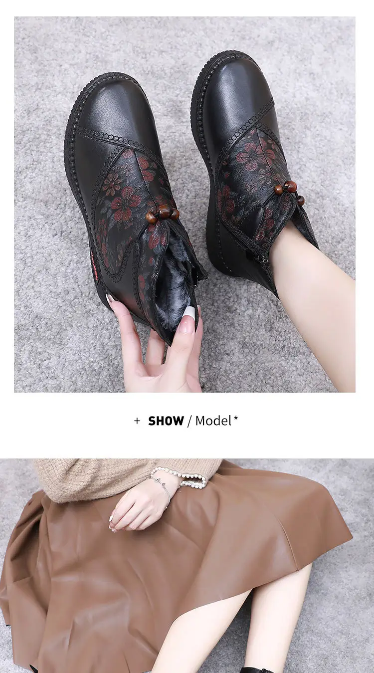 2025 New Winter Waterproof, Non-Slip and Cold-Proof Middle-Aged and Elderly Mothers' Shoes Fleece-Lined, Thickeneded, Warm and Comfortable Snow Boots for Women — feature 20