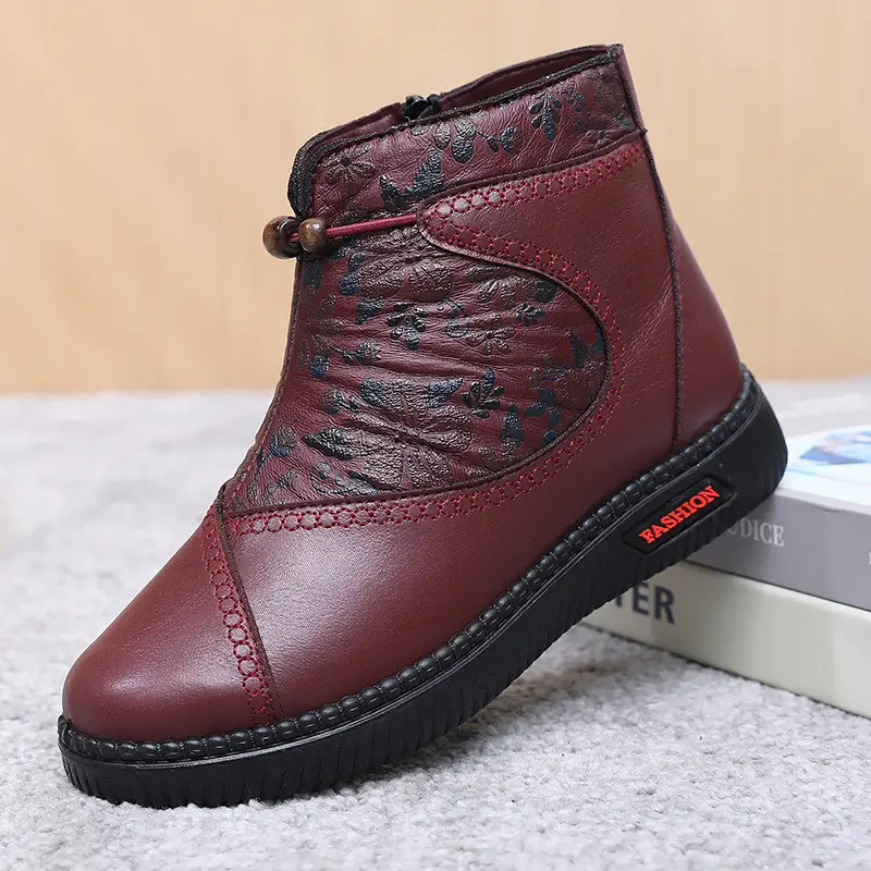 2025 New Winter Waterproof, Non-Slip and Cold-Proof Middle-Aged and Elderly Mothers' Shoes Fleece-Lined, Thickeneded, Warm and Comfortable Snow Boots for Women - Image 2