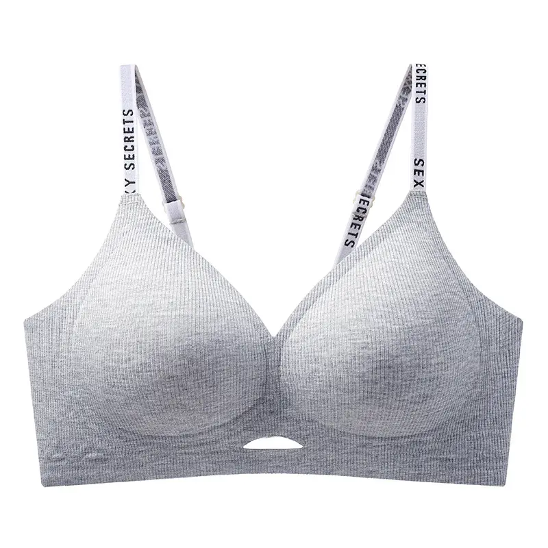Seamless Underwear Women's Small Chest Push-up Fixed Cup Hollow Breathable Jelly Gel Paramilia Soft Support Comfortable Bra