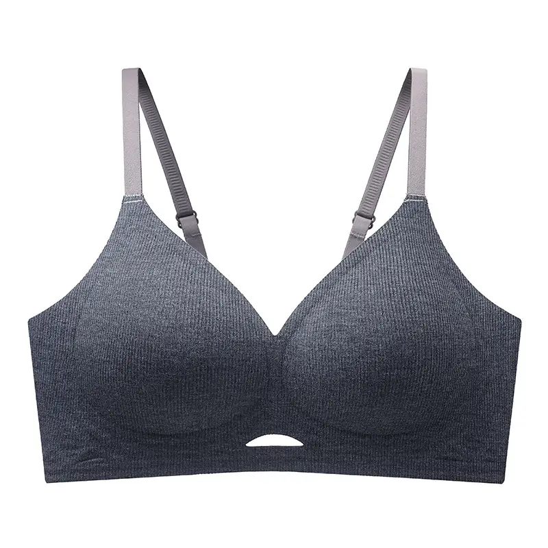 Seamless Underwear Women's Small Chest Push-up Fixed Cup Hollow Breathable Jelly Gel Paramilia Soft Support Comfortable Bra