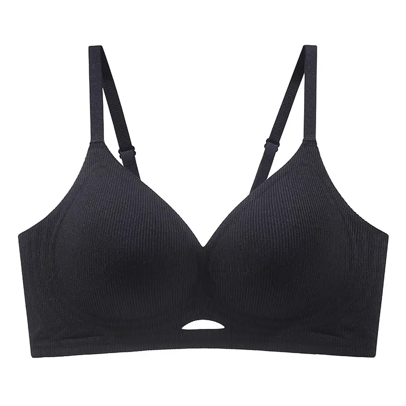 Seamless Underwear Women's Small Chest Push-up Fixed Cup Hollow Breathable Jelly Gel Paramilia Soft Support Comfortable Bra