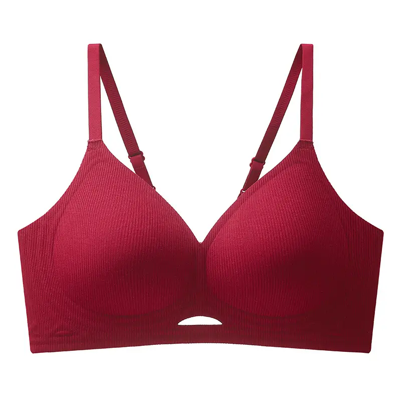 Seamless Underwear Women's Small Chest Push-up Fixed Cup Hollow Breathable Jelly Gel Paramilia Soft Support Comfortable Bra