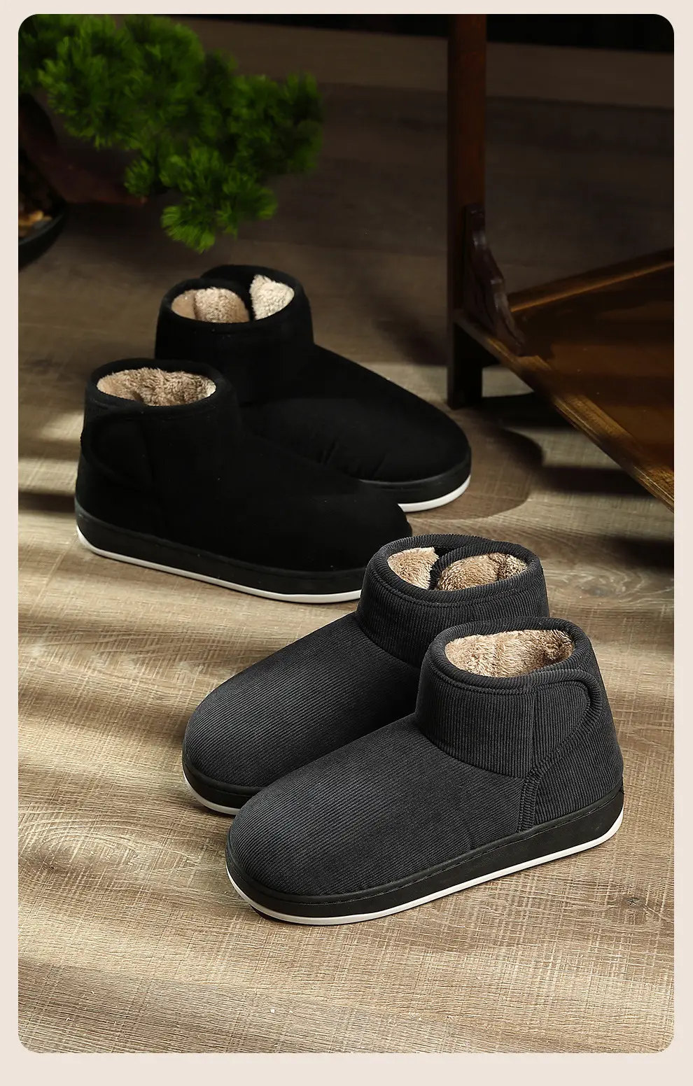 Winter Cotton Slippers for Elderly Women Red Warm — feature 12