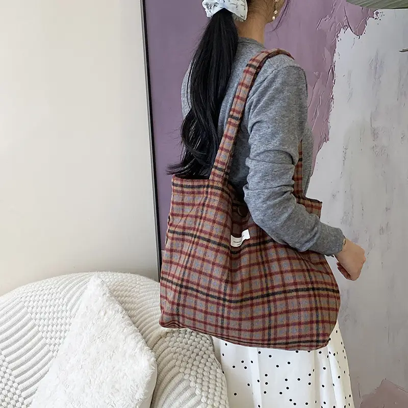 Women's Leopard Print Wool Shoulder Bag Autumn Winter - Image 8