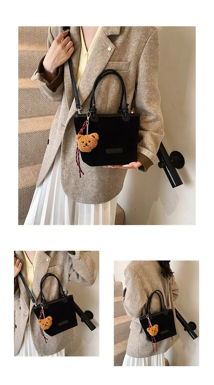 Frosted Women's Shoulder Bag Large Capacity Tan — feature 10