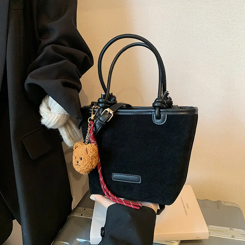 Frosted Women's Shoulder Bag Large Capacity Tan - Image 3