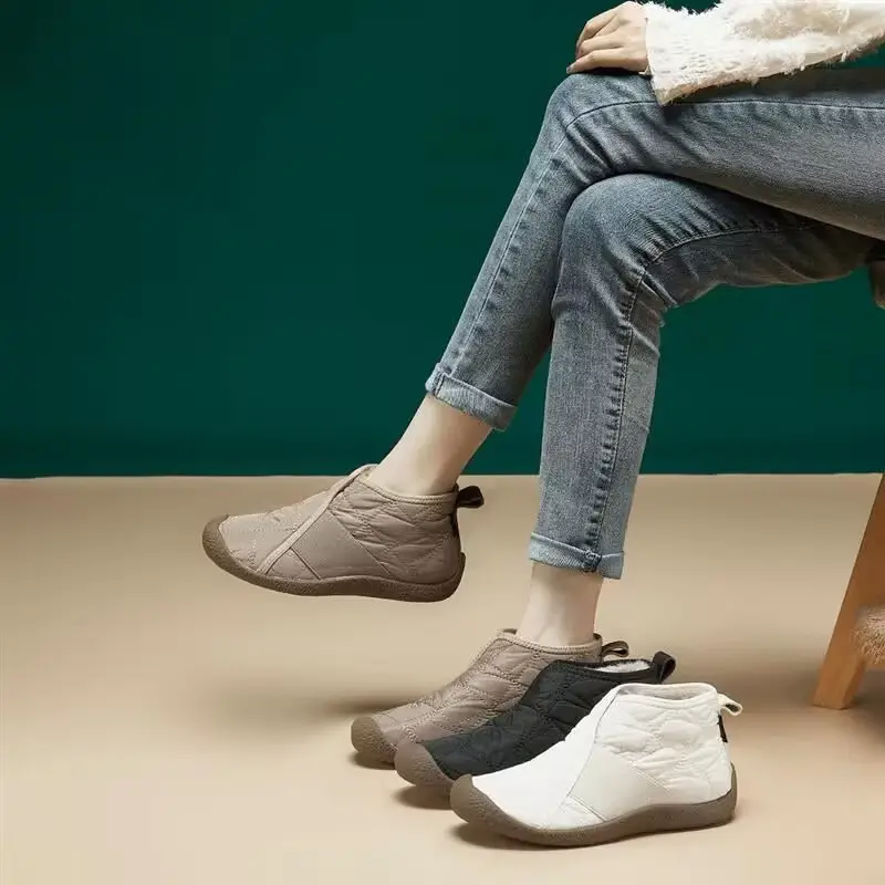 Winter New Arrival plus size Snow Boots Women's Aerospace Cloth Waterproof Warm Women's Cotton Boots fleece-lined Thickened Cold-proof Moms Shoes - Image 6