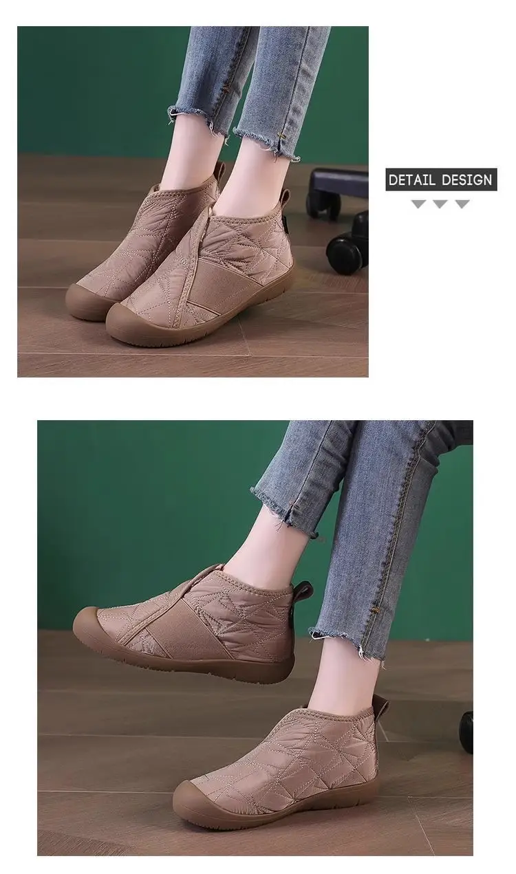 Winter New Arrival plus size Snow Boots Women's Aerospace Cloth Waterproof Warm Women's Cotton Boots fleece-lined Thickened Cold-proof Moms Shoes — feature 6