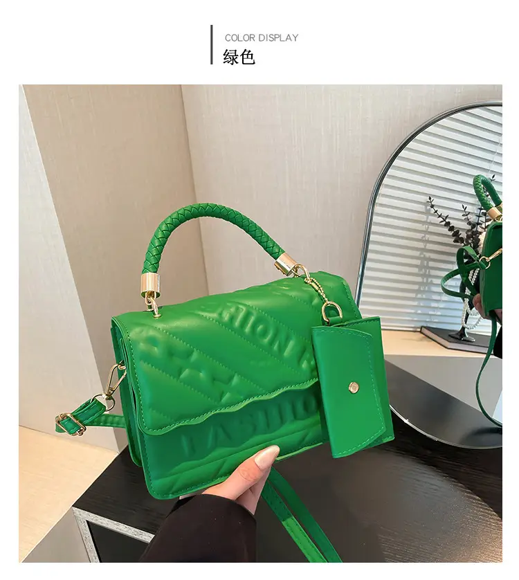 Green Quilted Shoulder Bag 2024 Autumn New — feature 27