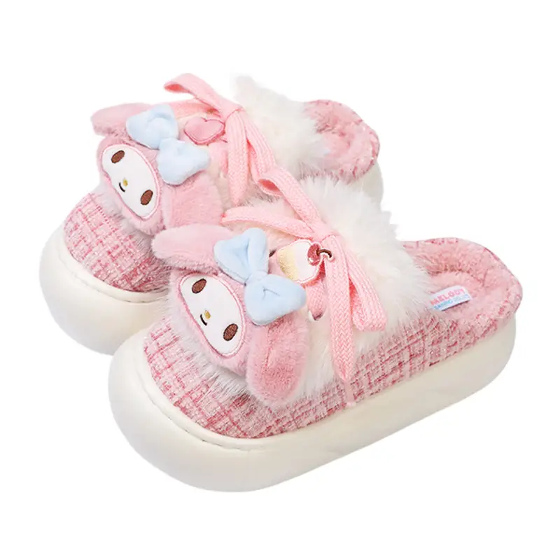 2024 New Cotton Slippers Women's Autumn and Winter New Home Casual Warm Chanel Style Merleti Princess Maomao Slippers - Image 8