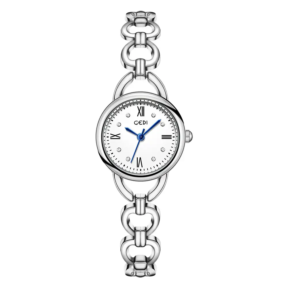 Women's Gold Quartz Bracelet Watch with Chain Strap