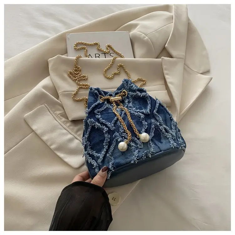 Black Drawstring Tassel Shoulder Bag for Women — feature 21