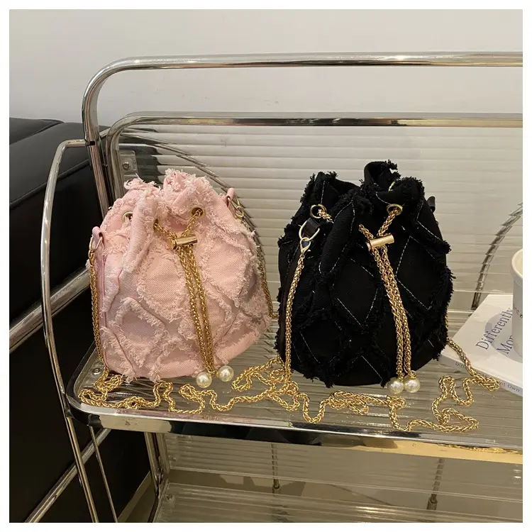 Black Drawstring Tassel Shoulder Bag for Women — feature 26