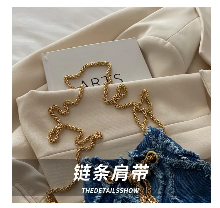 Black Drawstring Tassel Shoulder Bag for Women — feature 5