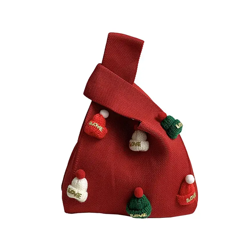 Christmas Crossbody Bag Women 2025 Knitted Hat Gift