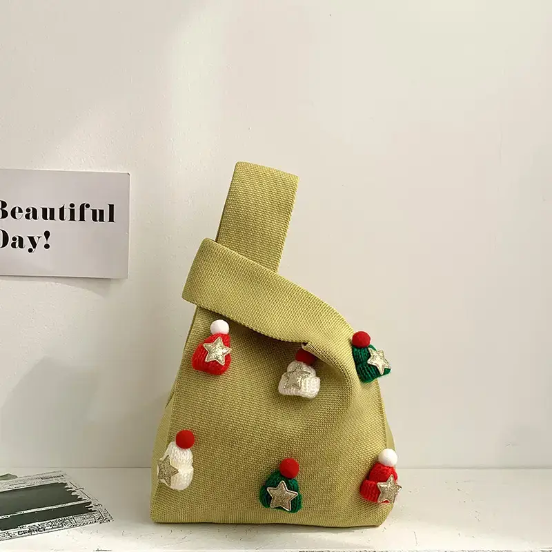 Christmas Crossbody Bag Women 2025 Knitted Hat Gift