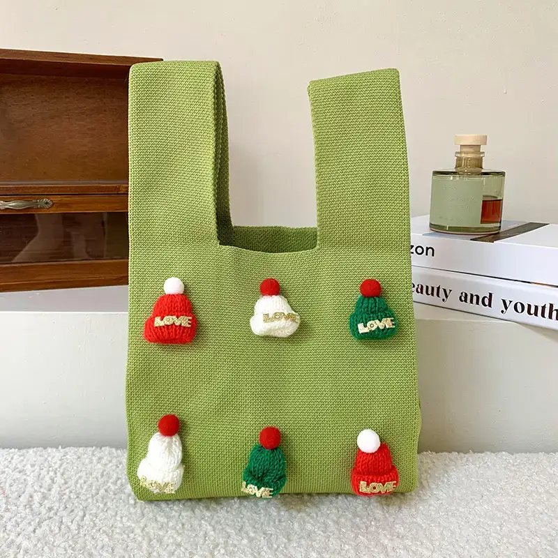 Christmas Crossbody Bag Women 2025 Knitted Hat Gift