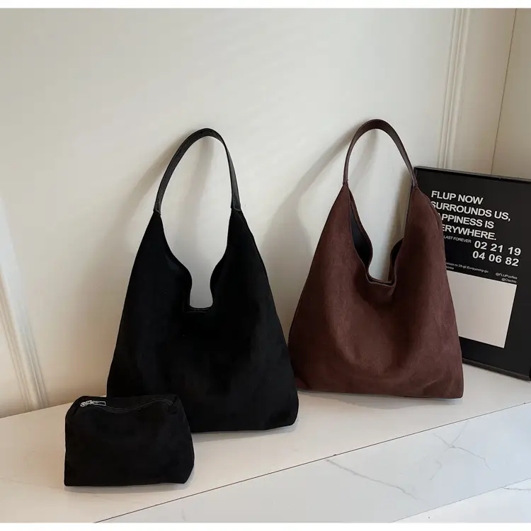 Women Retro Large Capacity Shoulder Bag Black American Style — feature 26