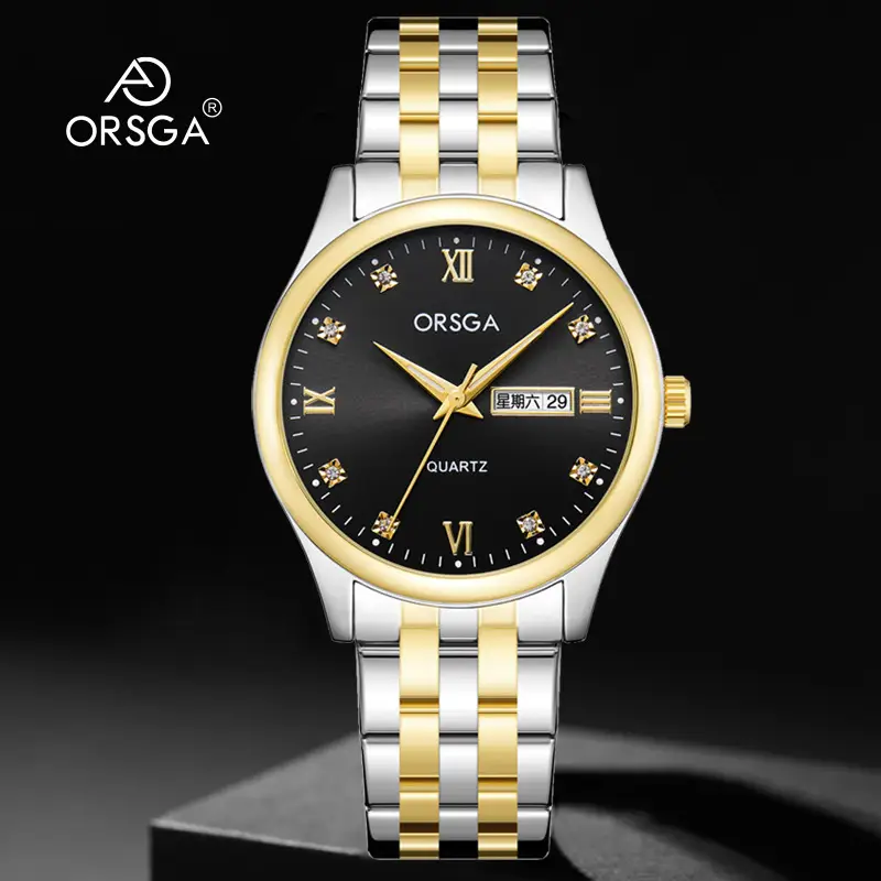 Orsga Men's Blue Dial Quartz Watch with Cross Strap - Image 29