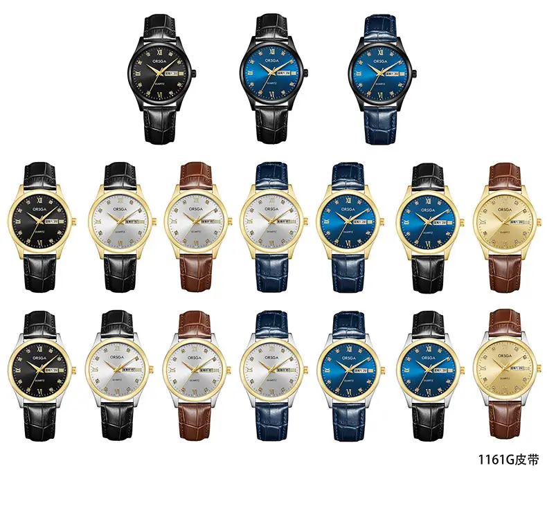Orsga Men's Blue Dial Quartz Watch with Cross Strap — feature 14