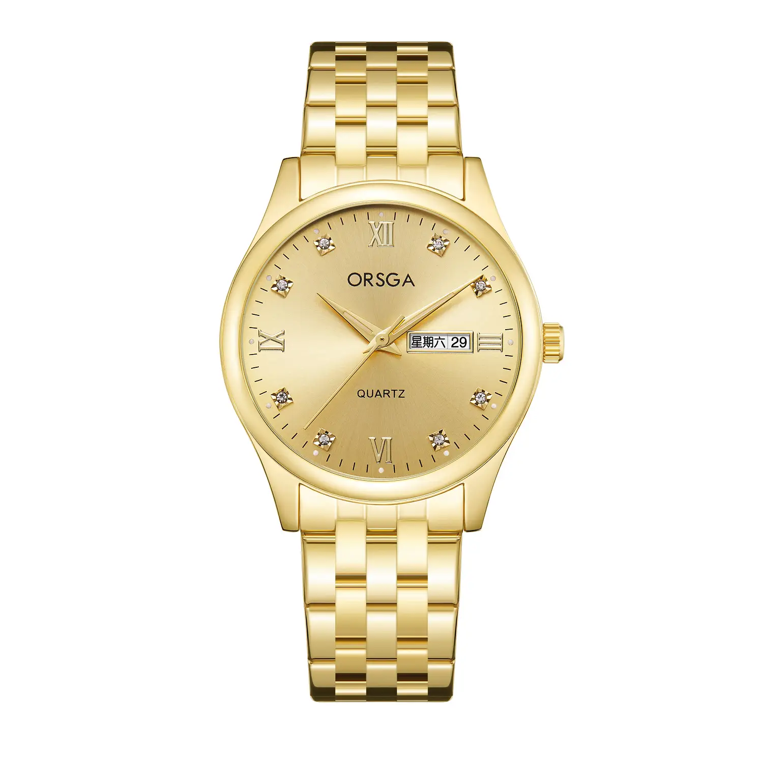 Orsga Men's Blue Dial Quartz Watch with Cross Strap - Image 10