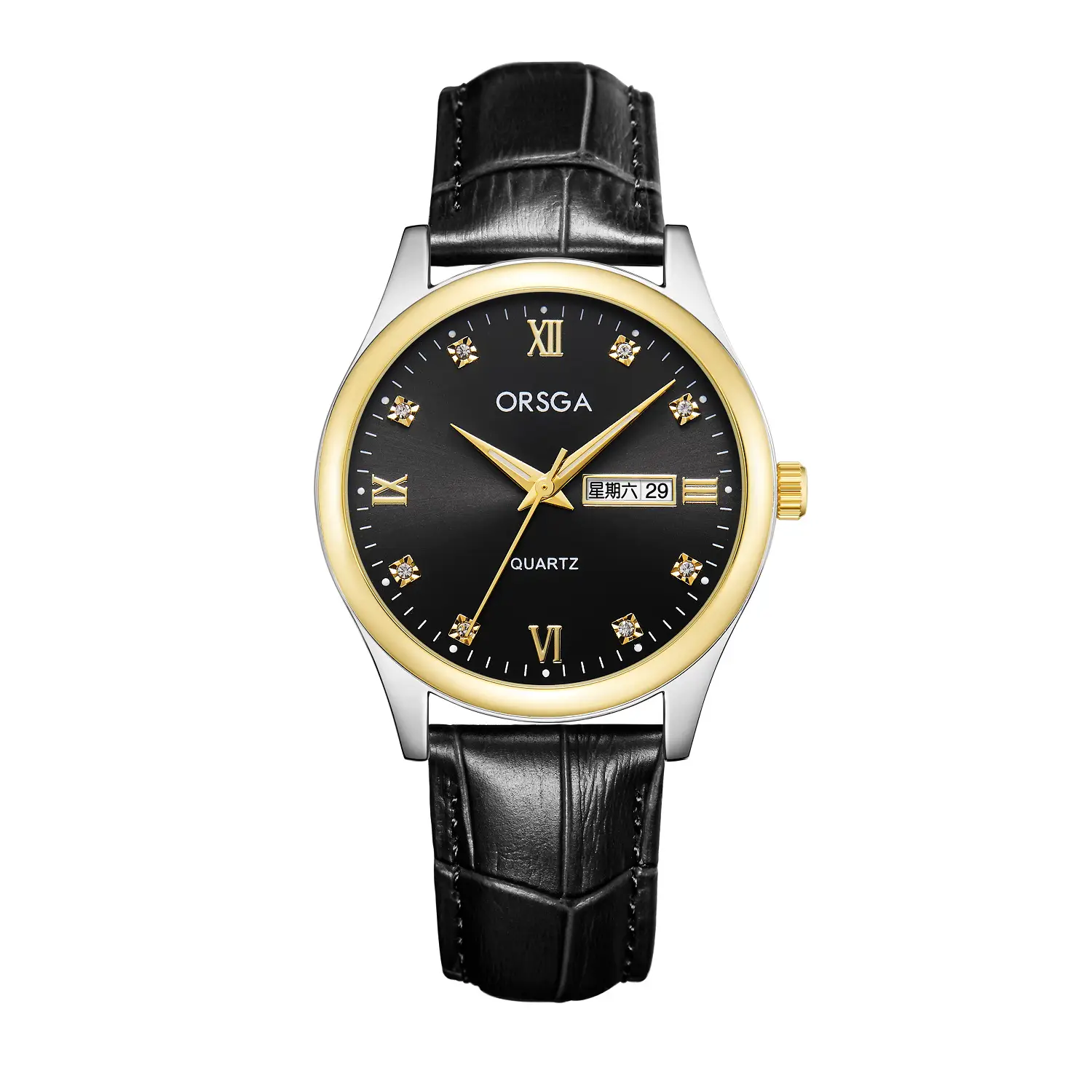 Orsga Men's Blue Dial Quartz Watch with Cross Strap - Image 21
