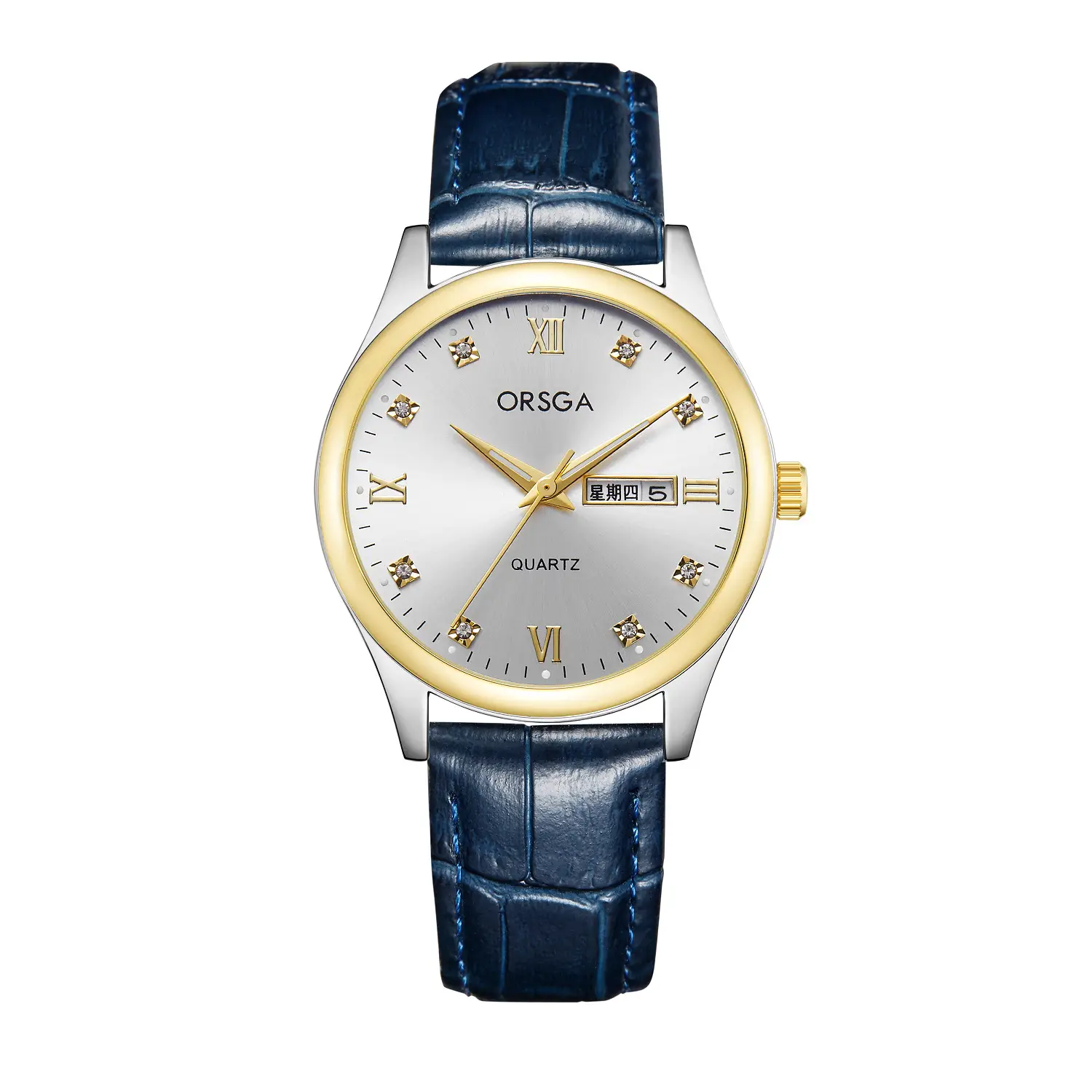Orsga Men's Blue Dial Quartz Watch with Cross Strap - Image 24