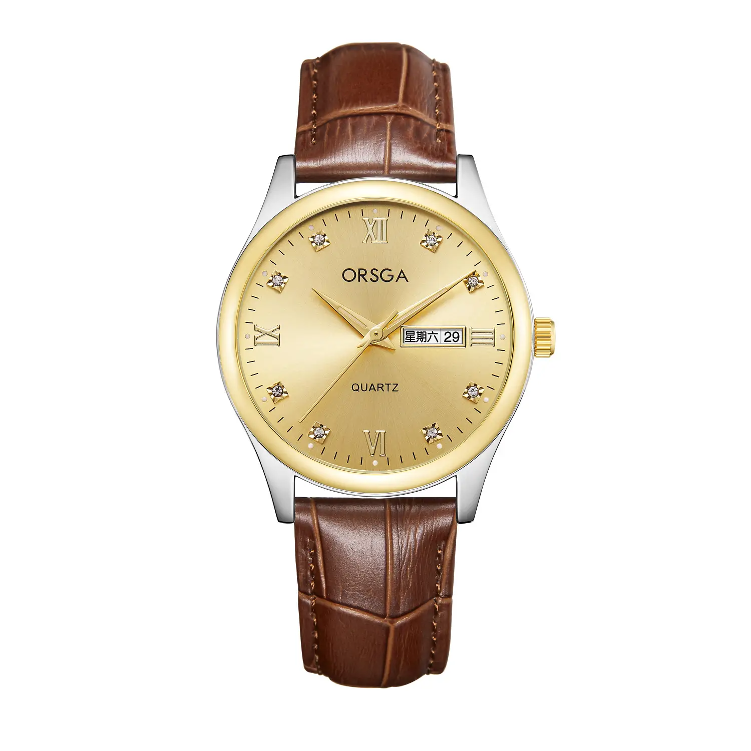 Orsga Men's Blue Dial Quartz Watch with Cross Strap - Image 27