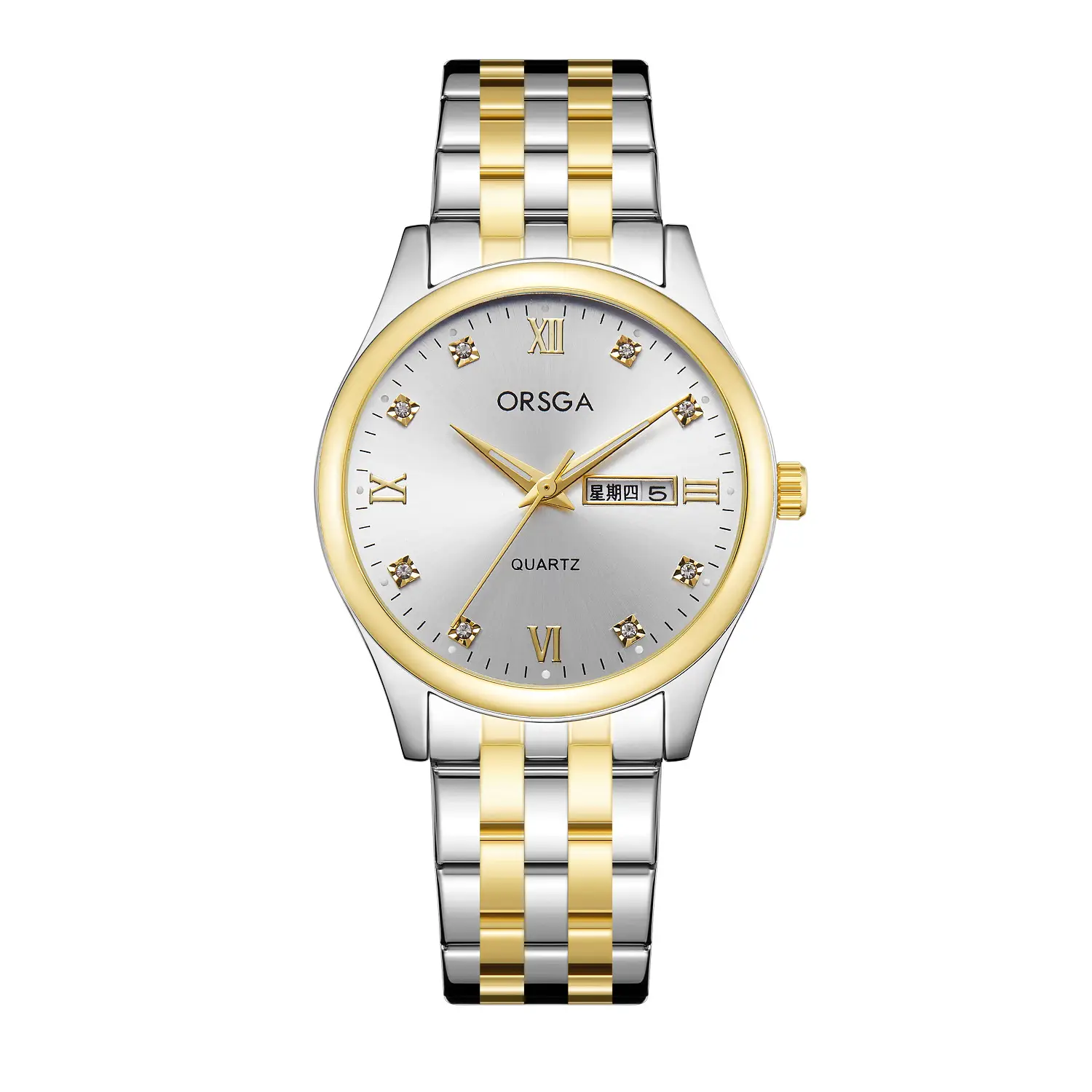 Orsga Men's Blue Dial Quartz Watch with Cross Strap - Image 4
